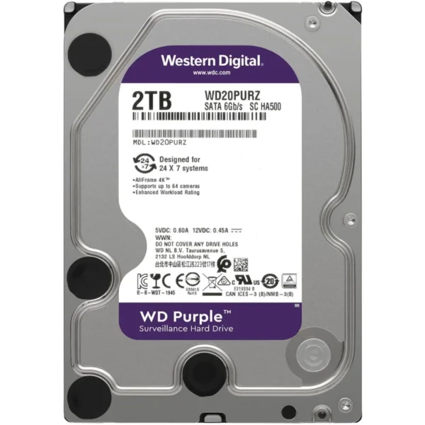 هارد دیسک 2 ترابایت بنفش مدل Purple WD20PURX